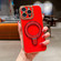 iPhone 15 Pro Charm Eye Electroplating Metal Holder Phone Case - Red