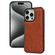 iPhone 15 Pro Cowhide Texture Back Cover Phone Case - Brown