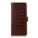 iPhone 15 Pro Crocodile Top Layer Cowhide Leather Phone Case - Brown