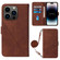 iPhone 15 Pro Crossbody 3D Embossed Flip Leather Phone Case - Brown