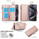 iPhone 15 Pro Crossbody Ring Multifunctional Wallet Leather Phone Case - Rose Gold