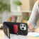 iPhone 15 Pro Crossbody Skin Card Bag Lanyard Phone Case - Black