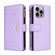iPhone 15 Pro Crossbody Zipper Wallet Rhombus Leather Phone Case - Purple