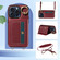 iPhone 15 Pro Crossbodys Card Bag Ring Holder Leather Phone Case - Red