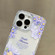iPhone 15 Pro Crystal Ice Cooling Shockproof TPU Phone Case - Dark Blue Flower