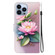 iPhone 15 Pro Crystal Texture Colored Drawing Leather Phone Case - Lotus