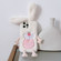 iPhone 15 Pro Cute Bucktooth Rabbit Plush TPU Phone Case - Beige