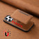 iPhone 15 Pro Denior D13 Retro Texture Leather MagSafe Card Bag Phone Case - Brown