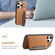 iPhone 15 Pro Denior D13 Retro Texture Leather MagSafe Card Bag Phone Case - Brown