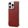 iPhone 15 Pro Denior MagSafe Genuine Leather Calf Texture Phone Case - Red