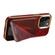 iPhone 15 Pro Denior Oil Wax Leather Electroplating Card Slot Holder Phone Case - Red