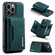 iPhone 15 Pro DG.MING M2 Series 3-Fold Card Bag Wallet Leather Phone Case - Green