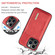 iPhone 15 Pro DG.MING M2 Series 3-Fold Card Bag Wallet Leather Phone Case - Red