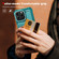 iPhone 15 Pro Diamond Horizontal Card Bag Leather Phone Case - Cyan Green