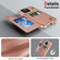 iPhone 15 Pro Diamond Horizontal Card Bag Leather Phone Case - Rose Gold