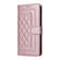 iPhone 15 Pro Diamond Lattice Leather Flip Phone Case - Rose Gold