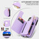 iPhone 15 Pro Double Flap Zipper RFID Leather Phone Case with Short Lanyard - Light Purple
