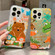iPhone 15 Pro Double Sided IMD Full Coverage TPU Phone Case - Green Dinosaur Fox Tail