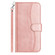 iPhone 15 Pro Dual-Folded S-shape Leather Phone Case - Rose Gold