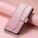 iPhone 15 Pro Dual-Folded S-shape Leather Phone Case - Rose Gold