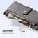 iPhone 15 Pro DUX DUCIS Lawa Series 2 in 1 Wallet Zipper Detachable MagSafe Phone Case with Lanyard - Grey