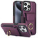 iPhone 15 Pro Elastic Card Bag Ring Holder Phone Case - Purple