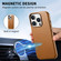 iPhone 15 Pro Electroplated Metal Button MagSafe Phone Case - Brown