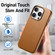 iPhone 15 Pro Electroplated Metal Button MagSafe Phone Case - Brown
