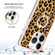 iPhone 15 Pro Electroplating Dual-side IMD Phone Case with Ring Holder - Leopard Print
