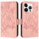 iPhone 15 Pro Embossed Rose RFID Anti-theft Leather Phone Case - Pink