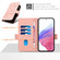 iPhone 15 Pro Embossed Rose RFID Anti-theft Leather Phone Case - Pink