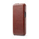 iPhone 15 Pro Fierre Shann Oil Wax Texture Vertical Flip PU Phone Case - Brown