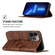 iPhone 15 Pro Football Texture Magnetic Leather Flip Phone Case - Brown