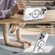 iPhone 15 Pro Full Coverage Lens Film MagSafe Holder Transparent Phone Case - Grey+White