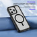 iPhone 15 Pro Guard Magsafe Magnetic Ring Matte Phone Case - Black+Transparent