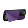 iPhone 15 Pro Imitation Calfskin Leather Back Phone Case with Holder - Purple