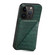 iPhone 15 Pro Imitation Crocodile Leather Back Phone Case with Holder - Green