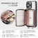 iPhone 15 Pro JEEHOOD C22 Series Zipper Wallet Leather Phone Case with Dual Lanyard - Rose Gold