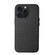 iPhone 15 Pro Lamb Grain PU Back Cover Phone Case - Black