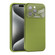 iPhone 15 Pro Large Window Acrylic Lens Film + Liquid Silicone Full Coverage Phone Case - Willow Green