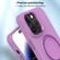 iPhone 15 Pro Liquid Silicone MagSafe Metal Ring Holder Phone Case - Purple