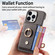 iPhone 15 Pro Litchi Leather Oil Edge Ring Card Back Phone Case - Grey