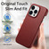 iPhone 15 Pro Litchi Oil Edge Leather Back Phone Case - Red