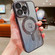 iPhone 15 Pro Loves Leaves Gradient Glitter Carbon Fiber Magsafe TPU Phone Case - Black