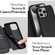 iPhone 15 Pro Magnetic Armor Series RFID Card Slots Leather Phone Case - Purple