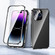 iPhone 15 Pro Magnetic Double-buckle HD Tempered Glass Phone Case - Black