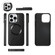 iPhone 15 Pro MagSafe Crossbody Multi-functional Zipper Wallet Litchi Leather Phone Case - Black