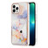 iPhone 15 Pro Marble Pattern IMD Card Slot Phone Case - Galaxy Marble White