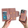 iPhone 15 Pro Multifunctional 7-Cards Wallet Leather Phone Case - Rose Gold