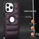 iPhone 15 Pro Piano Key Hollow Cutout PU Phone Case - Dark Purple